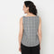 Checkered Square Neck Slim Fit Tops