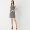 Above Knee V-Neck Sleeveless with Houndstooth Pattern Dress