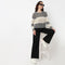 Cotton Striped Flat Knit Sweater