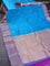 Pure kanjivaram silk saree cs blue and dual shade of pink with zari woven buttas and zari woven border