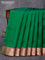 10 yards silk saree green and dual shade of pink with plain body and zari woven border