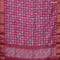 Semi gadwal saree dark magenta pink with allover batik prints and zari woven border