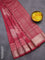 Semi gadwal saree maroon with butta prints and zari woven border