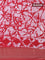 Semi gadwal saree maroon with allover batik prints and zari woven border