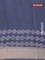 Semi gadwal saree grey shade with floral prints and zari woven border