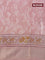 Semi gadwal saree pastel pink with allover floral prints and zari woven border