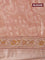 Semi gadwal saree pastel peach with allover prints and zari woven border