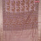 Semi gadwal saree greyish purple with allover prints and zari woven border