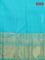 Pure kanjivaram silk saree peach pink and teal green with allover zari woven brocade weaves and rich zari woven border