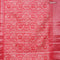 Semi tussar saree pink with allover batik prints and long silver zari woven border