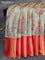 Pure kanjivaram tissue silk saree pastel blue and pink with allover thread & zari floral brocade weaves and rich zari woven border