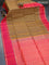 Pure soft silk saree yellow blue and dual shade of pinkish orange with allover paalum pazhamum checked pattern and rettapet zari woven border