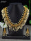 Antique guttapusalu necklace kemp & cz stones with chandbali pendant and pearl hangings