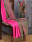 Arani semi silk saree pink and dual shade of green with allover silver zari woven buttas in borderless style