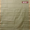 Bamboo silk saree pastel green with allover zari weaves and zari woven border