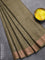 Bamboo silk saree sap green with allover thread weaves and sequin work pallu