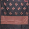 Banarasi cotton saree black with copper zari woven buttas and piping border