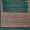 Banarasi cotton saree green with copper zari woven buttas and copper zari woven border