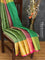 Banarasi kora saree green and yellow with allover zari weaves and zari woven border