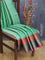 Banarasi kora saree teal green and red with allover zari weaves and zari woven annam border