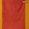 Banarasi semi silk saree red and yellow with allover weaves and woven border