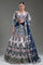 Blue Net Lehenga with White Peacock Motifs & Mixed Jarkan Work | Heavy 4-Side Dupatta