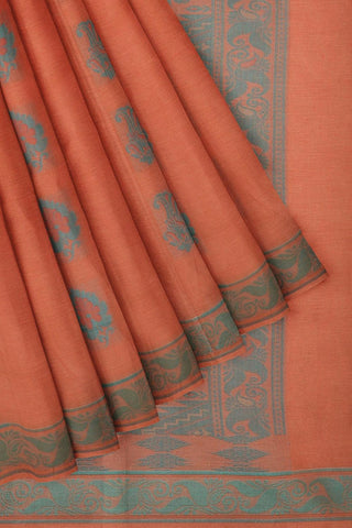 Coimbatore Cotton Butta Saree - Orange