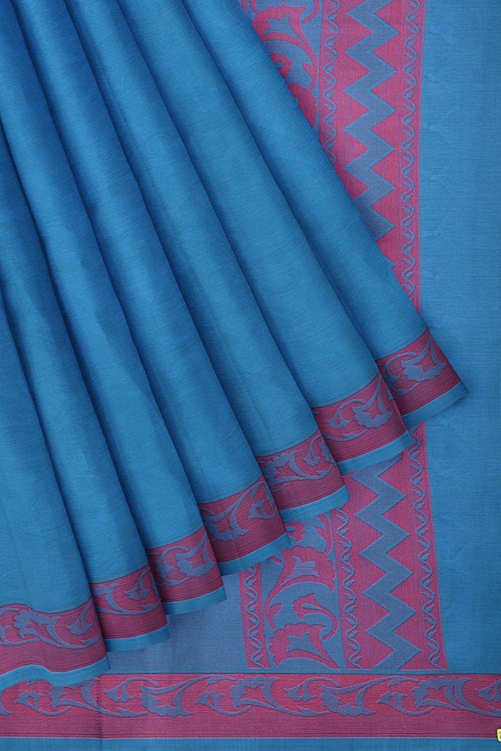 Coimbatore Cotton Emboss Saree - Blue