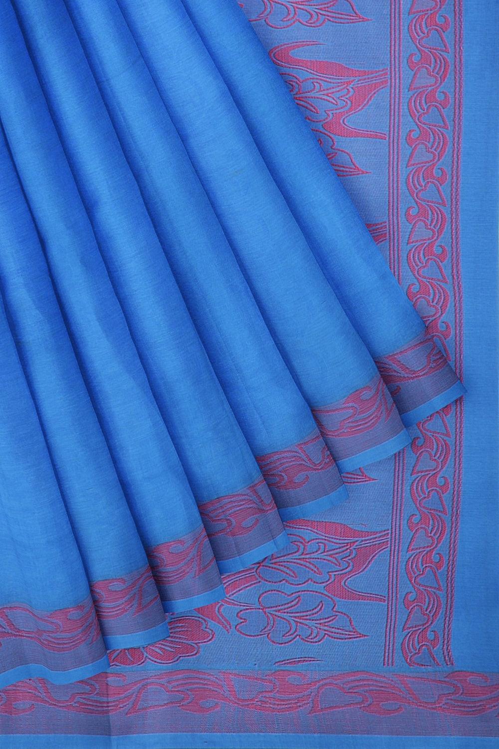 Coimbatore Cotton Emboss Saree - Blue