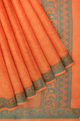 Coimbatore Cotton Emboss Saree - Orange