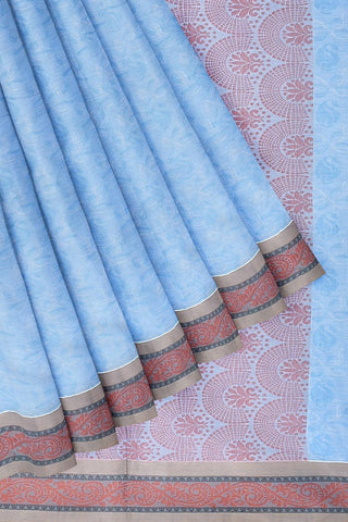 Coimbatore Cotton Fancy Emboss Saree - Blue