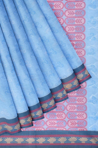 Coimbatore Cotton Fancy Emboss Saree - Blue