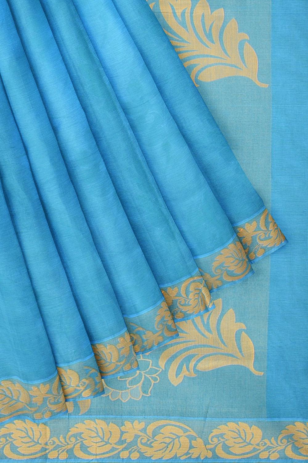 Coimbatore Emboss Cotton Saree - Blue