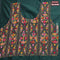 Dola silk saree blue and green with zari checked pattern and zari woven border with embroidery work blouse
