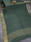 Dola silk saree green and pink with zari checked pattern and zari woven border with embroidery work blouse