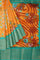 ORANGE and TEAL FLORALS DOLA SILK Saree with FANCY