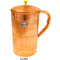 Pure Copper Jug with Circular Stripes Design