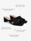 LUNA BLU Black Ribbed-Textured Block Heel Sandals