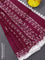 Organza saree dark magenta pink with allover batik prints and crocia lace work border