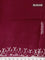 Organza saree dark magenta pink with allover batik prints and crocia lace work border