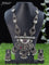 Oxidised haaram pink kemp stone with lakshmi pendant
