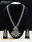 Oxidised haaram with cz stone and lakshmi pendant