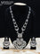 Oxidised haaram with cz stone and pearl hangings