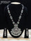 Oxidised haaram with emerald stone and lakshmi pendant