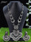 Oxidised haaram with emerald stone and pearl hangings