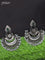 Oxidised haaram with emerald stone and pearl hangings