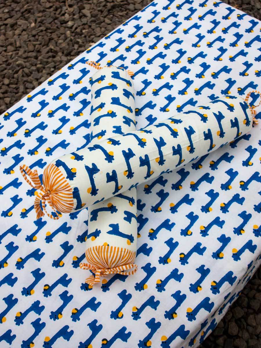 Blue Giraffe Organic Cotton Infant Bolster - Set of 2