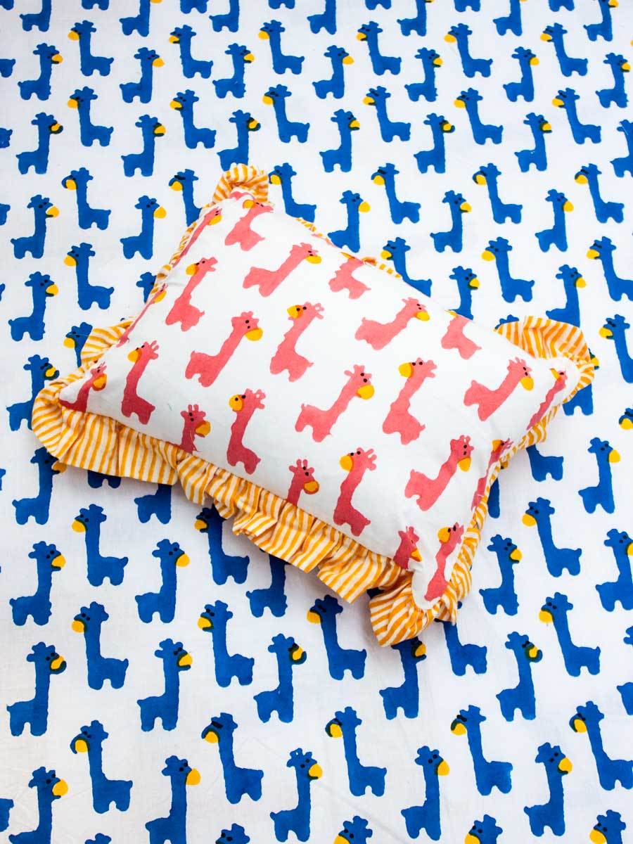 Pink Giraffe Organic Cotton Infant Pillow