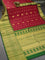 Pure gadwal silk saree red and green with allover zari woven buttas and long zari woven border