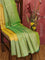 Pure Kanchivaram silk saree yellow and light green with allover floral zari weaves and zari woven border